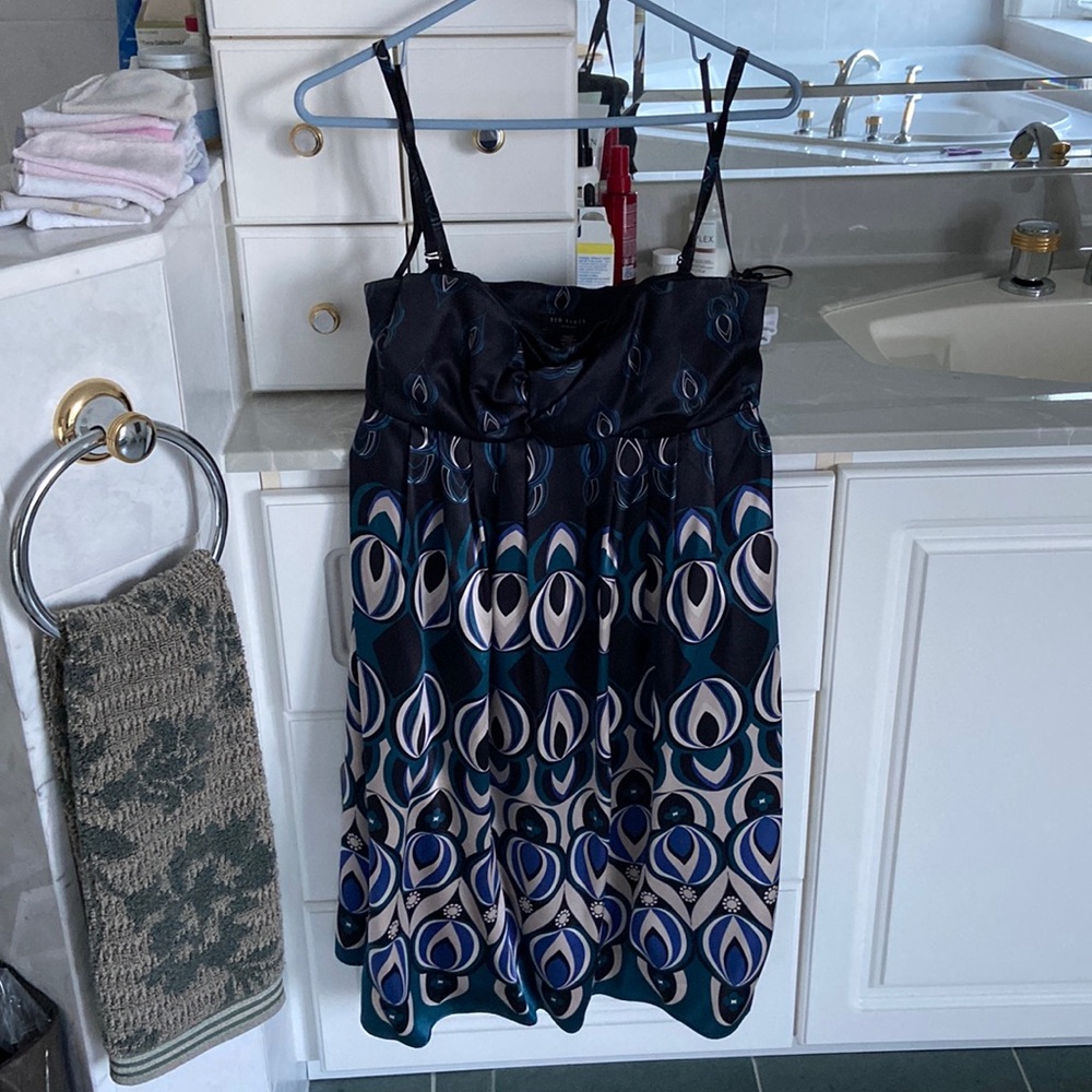 Ted baker silk midi dress with removable straps
